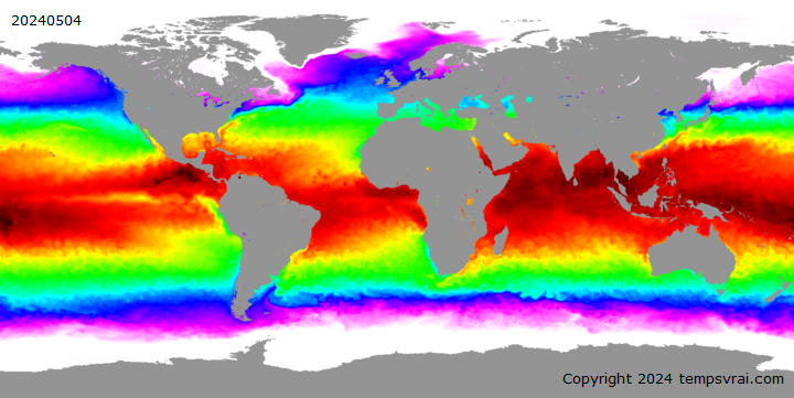 Water temperatures worldwide