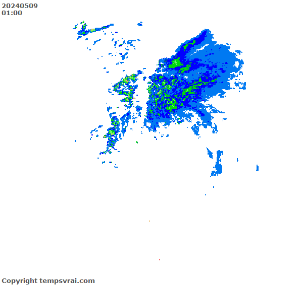 Rain radar animation for  the United Kingdom