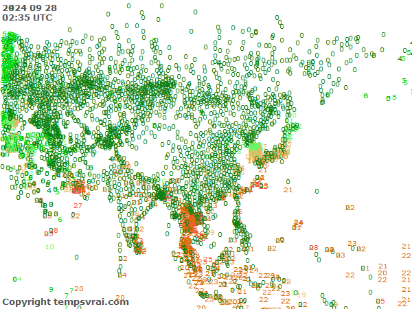 Aktuelle Messwerte für Asien