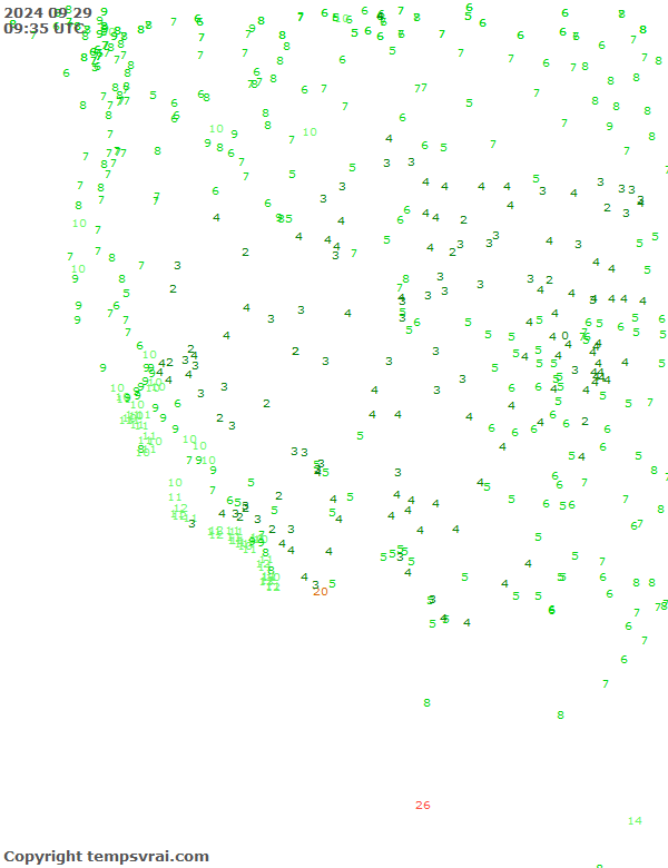 Aktuelle Messwerte für USA-West