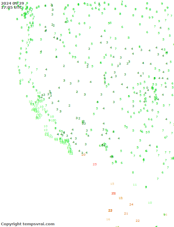 Aktuelle Messwerte für USA-West