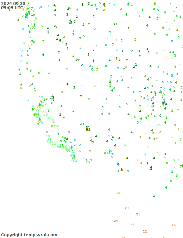 Aktuelle Messwerte für USA-West