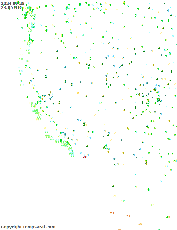 Aktuelle Messwerte für USA-West