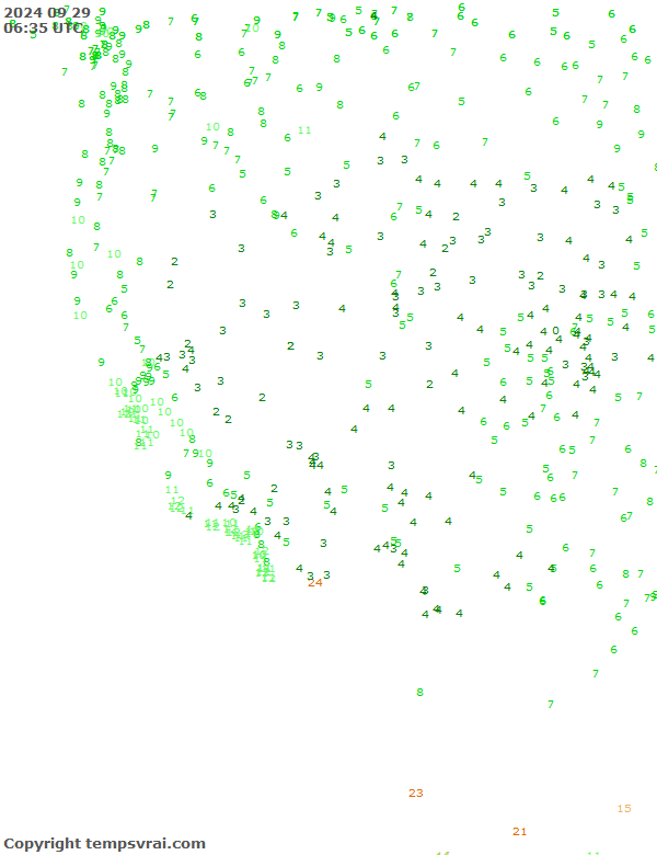 Aktuelle Messwerte für USA-West