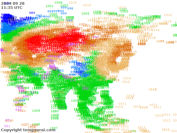 Aktuelle Messwerte für Asien