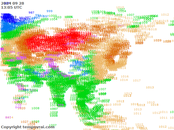 Aktuelle Messwerte für Asien