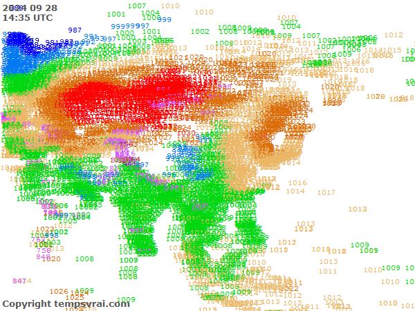 Aktuelle Messwerte für Asien