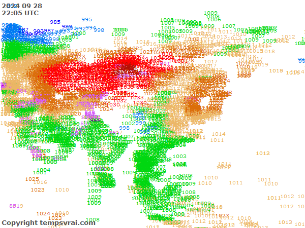 Aktuelle Messwerte für Asien