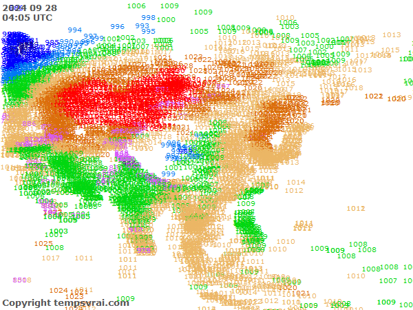 Aktuelle Messwerte für Asien