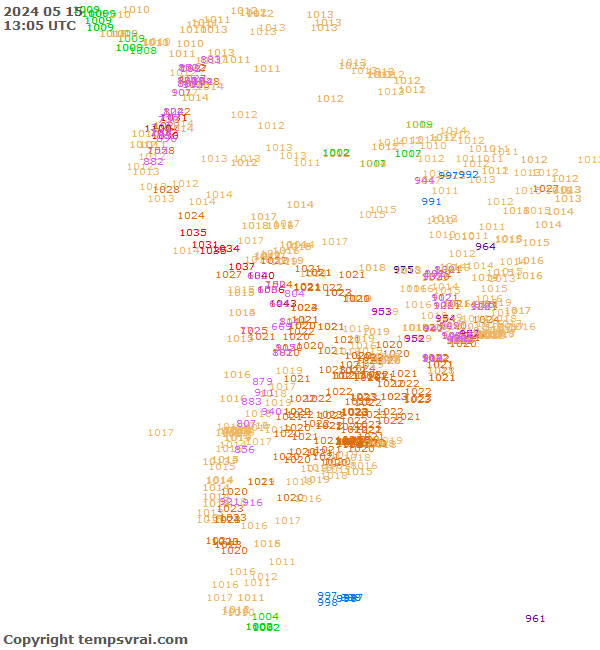 Aktuelle Messwerte für Südamerika