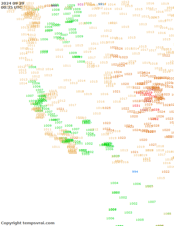 Aktuelle Messwerte für USA-West