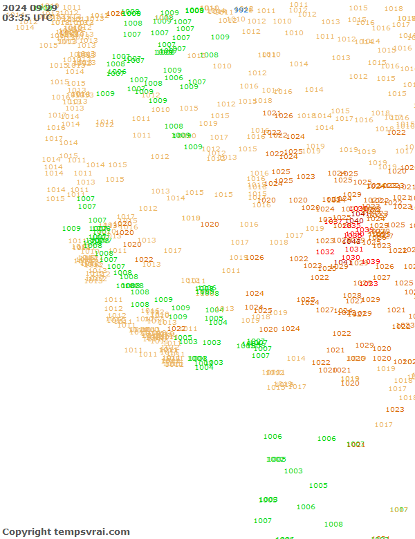 Aktuelle Messwerte für USA-West