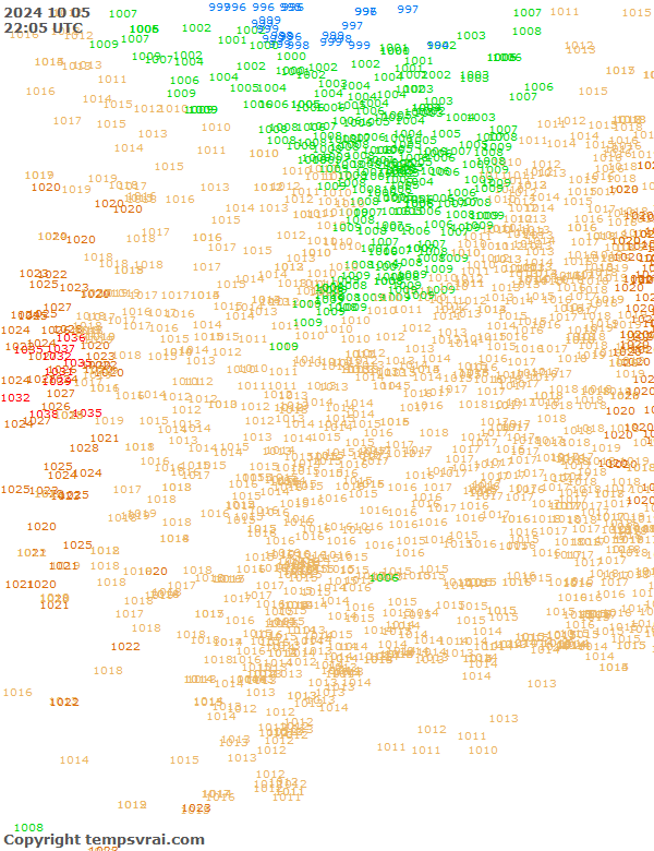 Aktuelle Messwerte für USA-Mitte