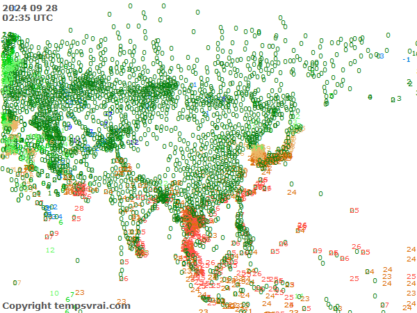 Aktuelle Messwerte für Asien