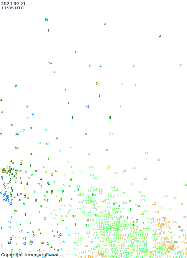 Aktuelle Messwerte für Kanada-Mitte