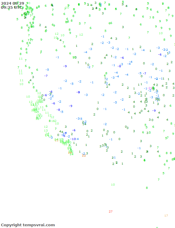 Aktuelle Messwerte für USA-West