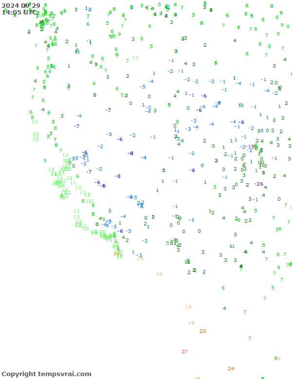 Aktuelle Messwerte für USA-West