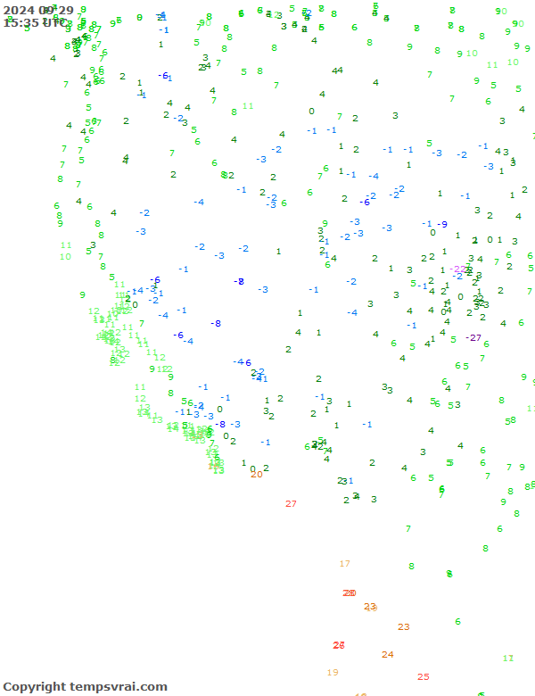 Aktuelle Messwerte für USA-West