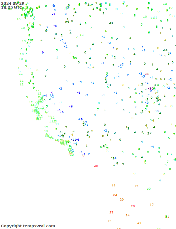 Aktuelle Messwerte für USA-West