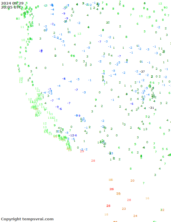 Aktuelle Messwerte für USA-West