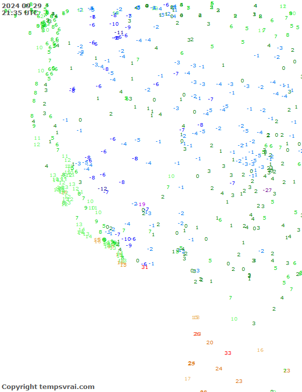 Aktuelle Messwerte für USA-West