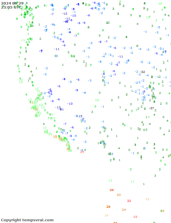 Aktuelle Messwerte für USA-West