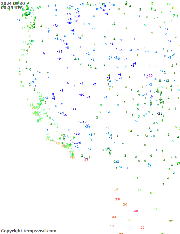 Aktuelle Messwerte für USA-West