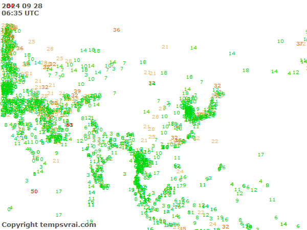 Aktuelle Messwerte für Asien