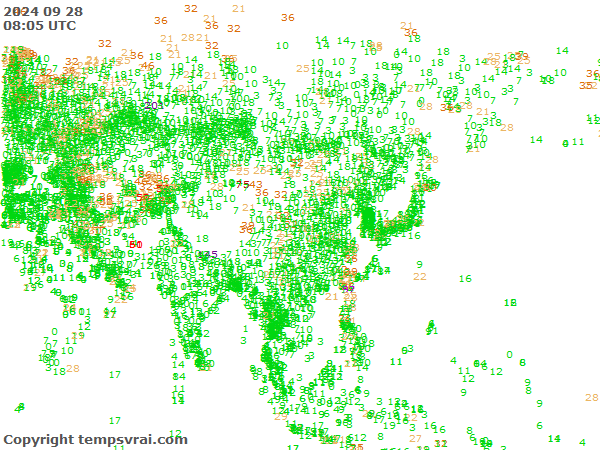 Aktuelle Messwerte für Asien