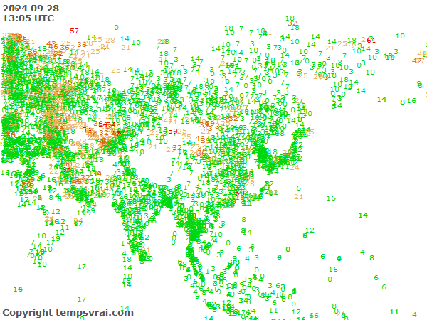 Aktuelle Messwerte für Asien