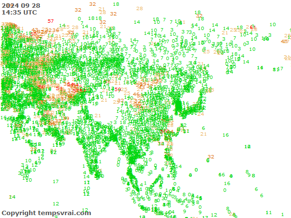 Aktuelle Messwerte für Asien