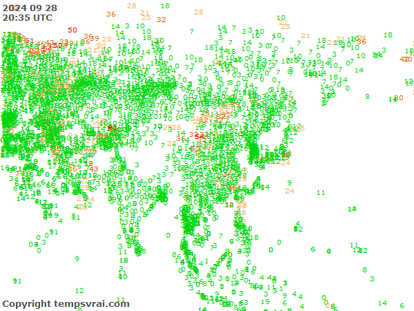 Aktuelle Messwerte für Asien