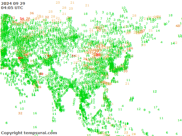 Aktuelle Messwerte für Asien