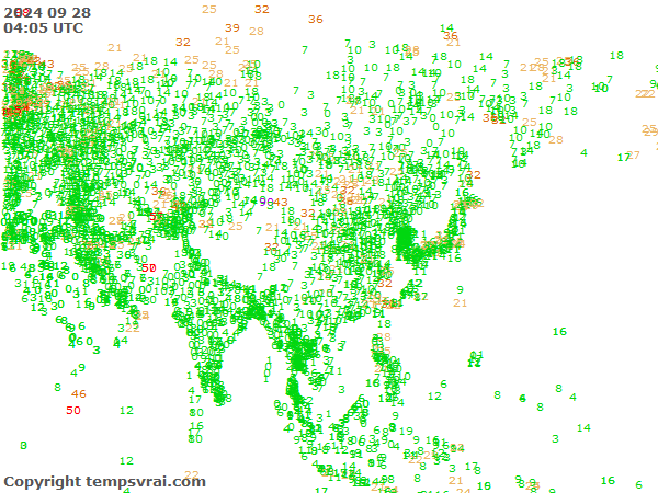 Aktuelle Messwerte für Asien