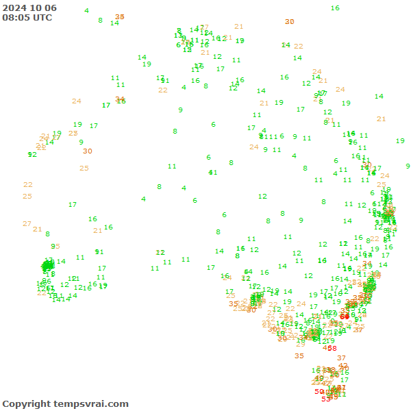 Aktuelle Messwerte für Australien