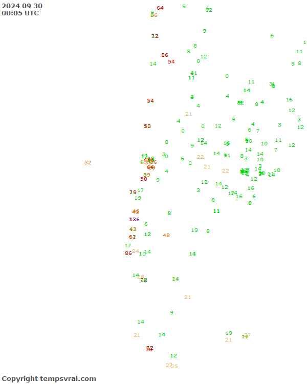 Aktuelle Messwerte für Chile