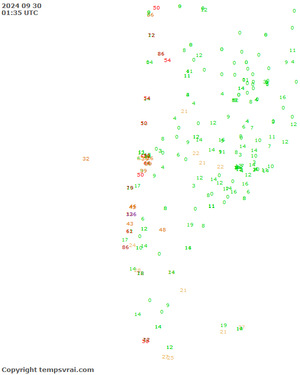 Aktuelle Messwerte für Chile