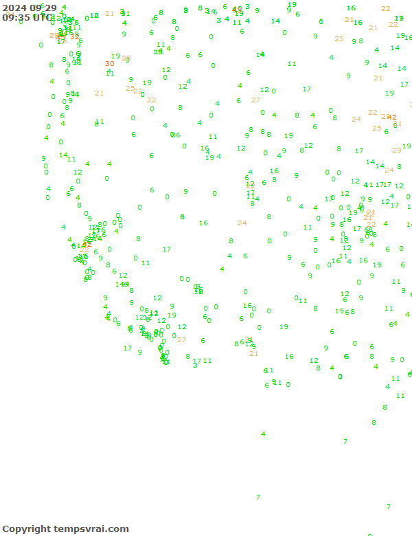 Aktuelle Messwerte für USA-West