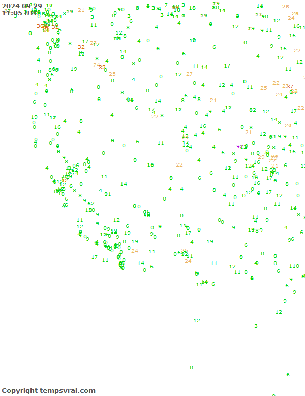 Aktuelle Messwerte für USA-West