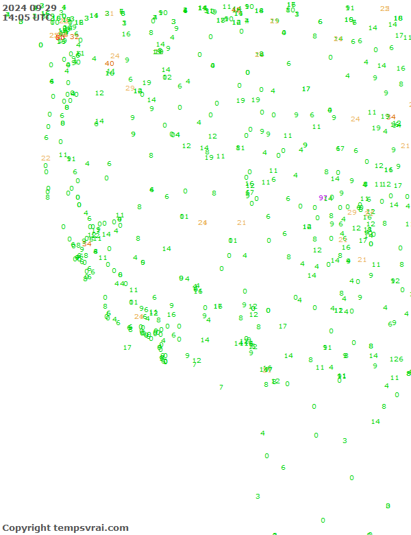 Aktuelle Messwerte für USA-West