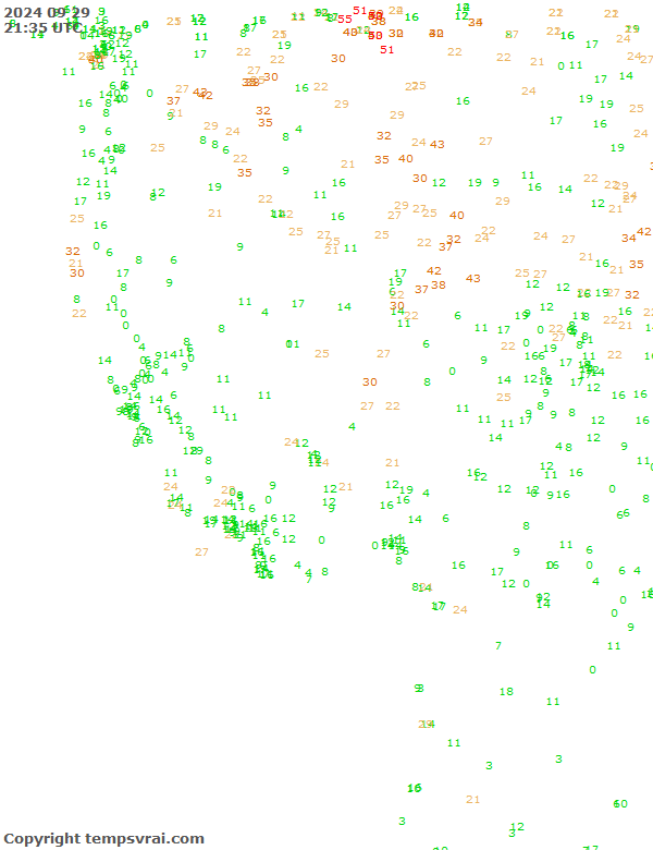 Aktuelle Messwerte für USA-West