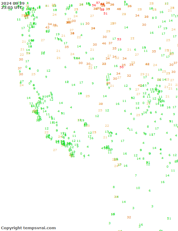 Aktuelle Messwerte für USA-West