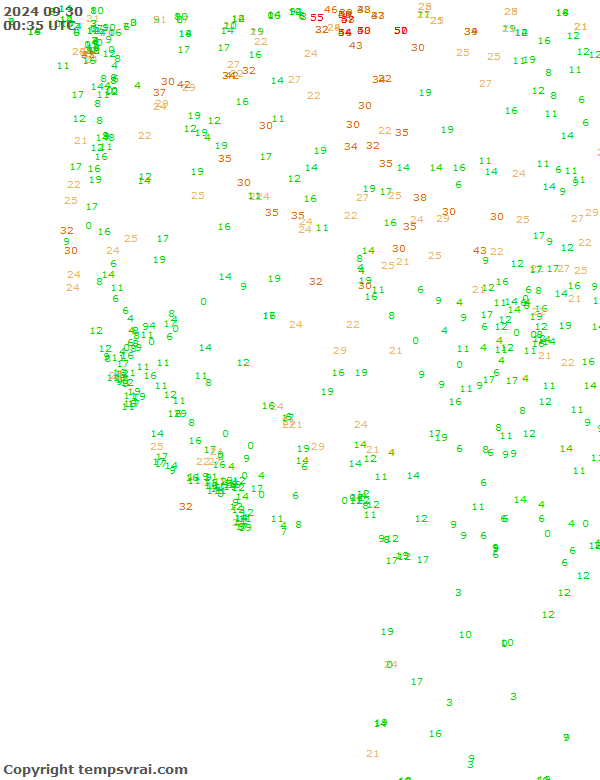 Aktuelle Messwerte für USA-West