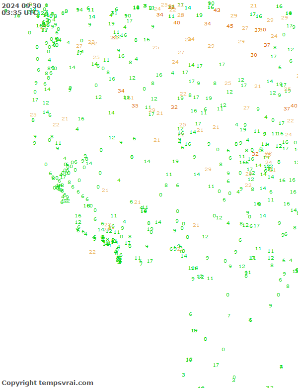 Aktuelle Messwerte für USA-West