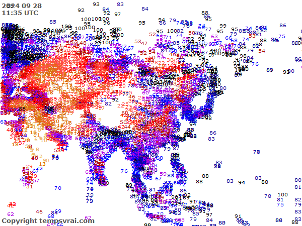 Aktuelle Messwerte für Asien