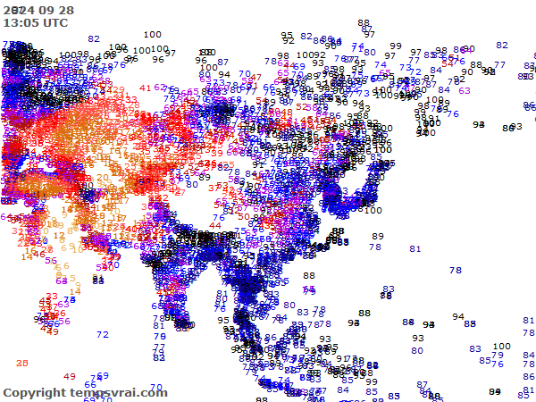 Aktuelle Messwerte für Asien