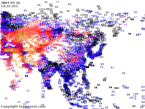 Aktuelle Messwerte für Asien