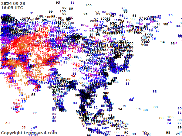 Aktuelle Messwerte für Asien