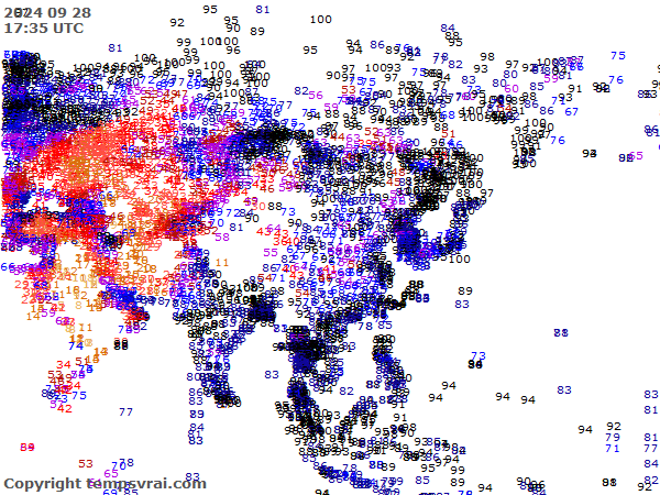 Aktuelle Messwerte für Asien