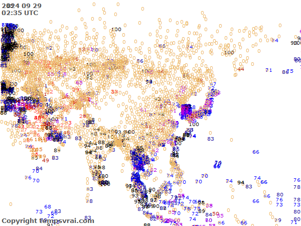 Aktuelle Messwerte für Asien